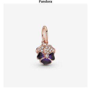 Pandora Deep Purple Pansy Flower Dangle Charm